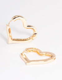 Gold Large Heart Huggie Earrings - link has visual effect only