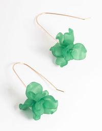 Gold Mini Frosted Flower Drop Earrings - link has visual effect only