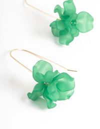 Gold Mini Frosted Flower Drop Earrings - link has visual effect only