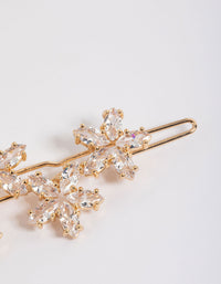 Gold Diamante Flower Hair Clip - link has visual effect only