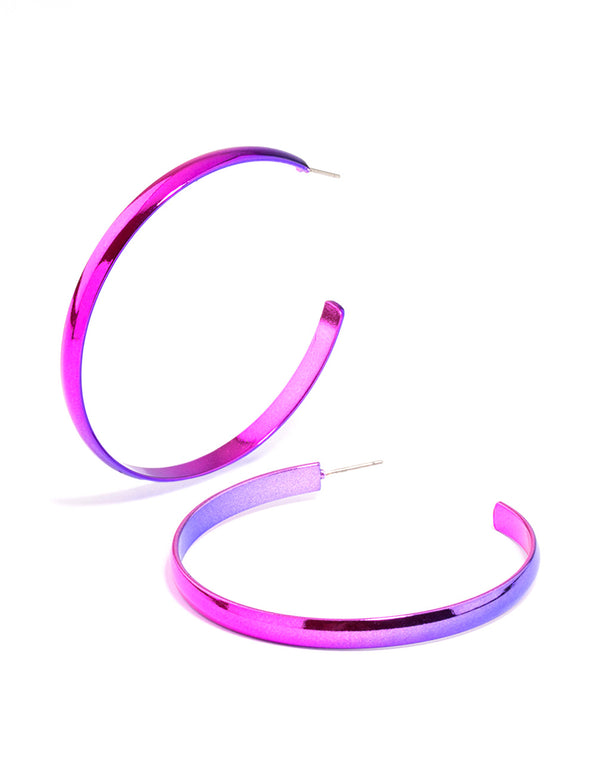 Pink Shiny Smooth 58mm Hoop Earrings