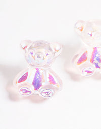 Acrylic Pink Candy Bear Stud Earrings - link has visual effect only