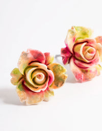 Plastic Large Rose Stud Earrings - link has visual effect only