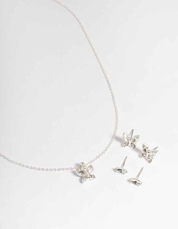 Silver Butterfly Jewellery Set