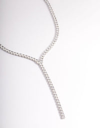 Silver Cubic Zirconia Thick Cupchain Y-Necklace - link has visual effect only