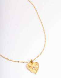 Waterproof Gold Plated Stainless Steel Diamante Heart Necklace - link has visual effect only