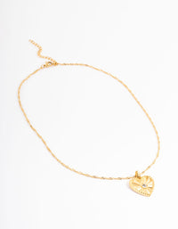 Gold Plated Stainless Steel Diamante Heart Necklace - link has visual effect only