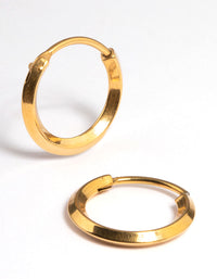 Gold Plated Surgical Steel Bevelled Hoop Earrings - link has visual effect only