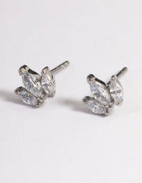 Surgical Steel Cubic Zirconia Trio Marquise Stud Earrings - link has visual effect only