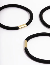 Black Fabric Multi Clamp Hair Tie Pack - link has visual effect only