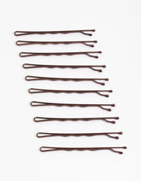 Coated Brown Bobby Pin 10-Pack - link has visual effect only