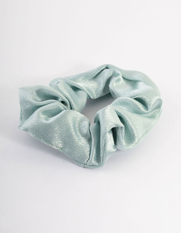 Blue Fabric Satin Scrunchie