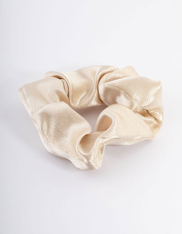 Cream Fabric Satin Scrunchie