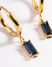 Gold Plated Square Cubic Zirconia Hoop Earrings - link has visual effect only