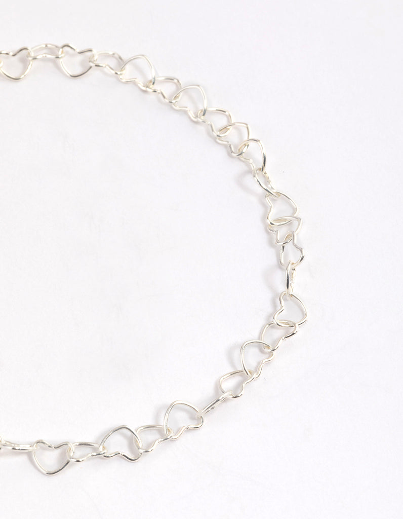 Sterling Silver Linked Heart Bracelet