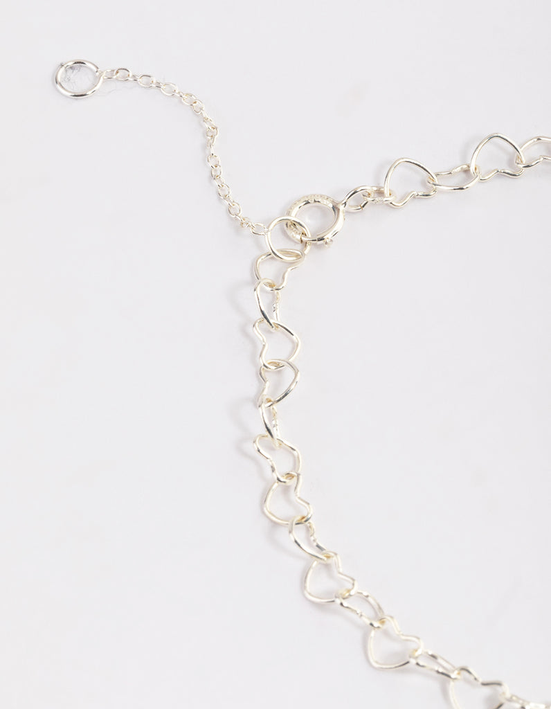 Sterling Silver Linked Heart Bracelet