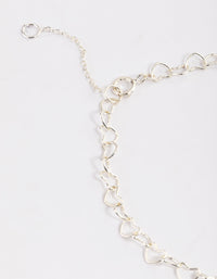 Sterling Silver Linked Heart Bracelet - link has visual effect only