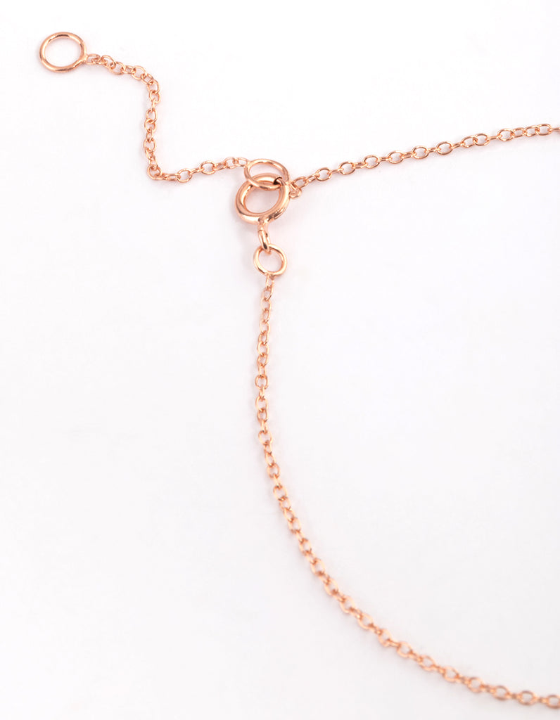 Rose Gold Sterling Plated Floating Heart Bracelet