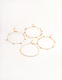 Gold Four Layer Ball Drop Anklet - link has visual effect only