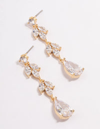 Diamond Simulant Double Vine Teardrop Earrings - link has visual effect only