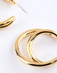 Gold Plated Medium Twisted Hoop Earrings - link has visual effect only