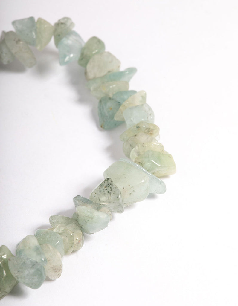 Green Fluroite Stone Stretch Bracelet