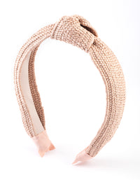 Blush Fabric Woven Knot Headband - link has visual effect only