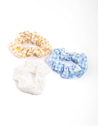 Fabric Mixed Checkered Pattern Scrunchie Pack - link has visual effect only