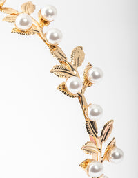 Gold Small Pearl Leaf Headband - link has visual effect only