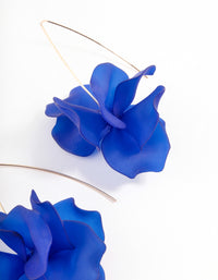 Navy Frosted Flower Drop Earrings - link has visual effect only