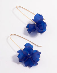 Blue Mini Frosted Flower Drop Earrings - link has visual effect only