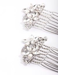 Silver Crystal Diamante Comb Pack - link has visual effect only