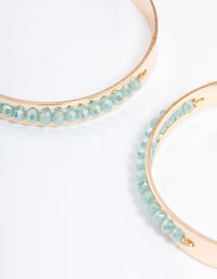 Gold Bead Centre Stripe Hoop Earrings - link has visual effect only