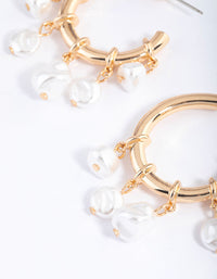 Gold Pearly Nautical Hoop Earrings - link has visual effect only