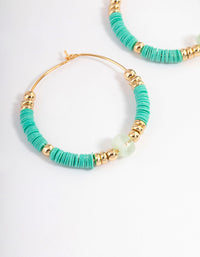 Gold Mixed Bead Statement Hoop Earrings - link has visual effect only