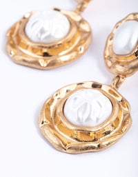 Gold Molten Round Drop Earrings - link has visual effect only