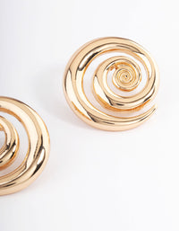 Gold Statement Swirl Stud Earrings - link has visual effect only