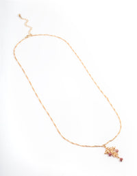 Gold Rhodonite Cross Pendant Necklace - link has visual effect only