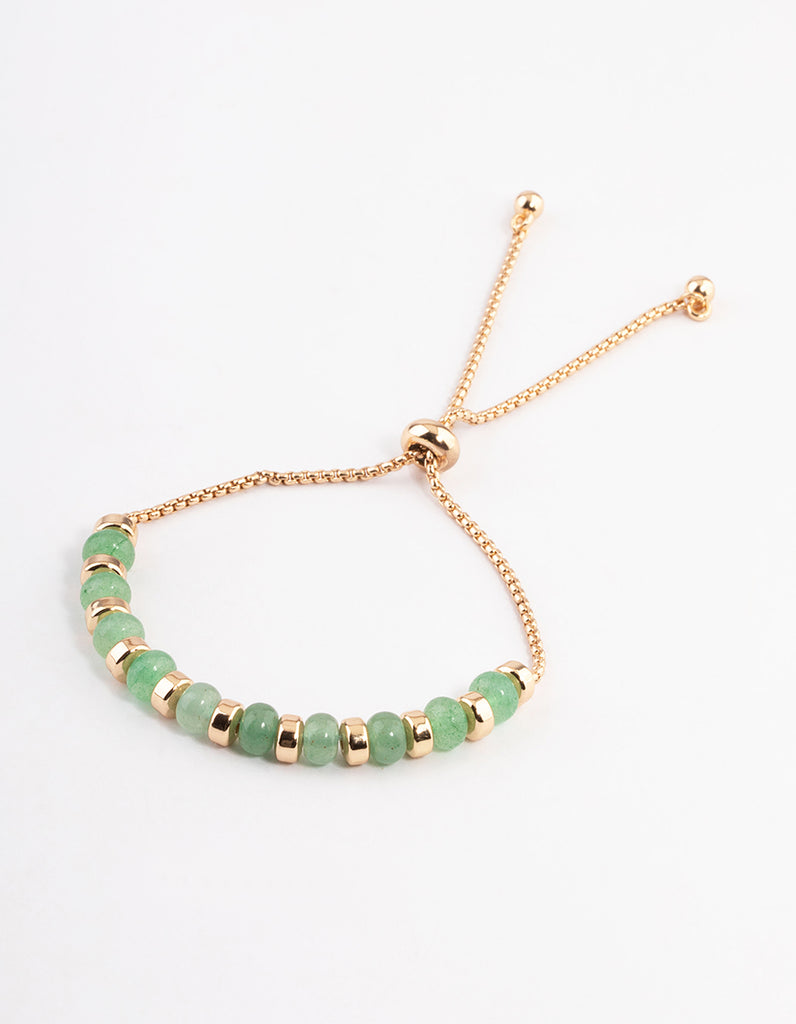 Gold Semi Precious Toggle Bracelet