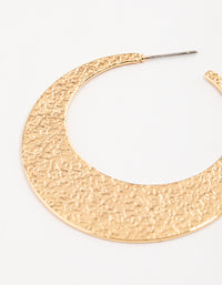 Gold Plated Brass Flat Textured Hoop Earrings - link has visual effect only