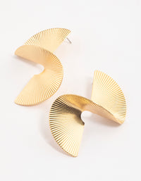 Gold Plated Brass Twisted Fan Earrings - link has visual effect only