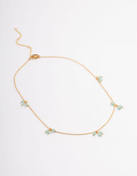 Gold Plated Jade Cluster Fine Necklace - link has visual effect only