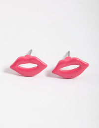 Fuchsia Open Lips Stud Earrings - link has visual effect only