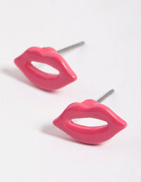 Fuchsia Open Lips Stud Earrings - link has visual effect only