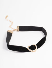 Gold Open Pearl Heart Choker - link has visual effect only