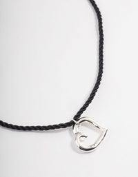 Silver Twist Cord Heart Necklace - link has visual effect only