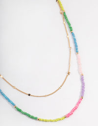 Gold Multi-Coloured Bead Necklace - link has visual effect only