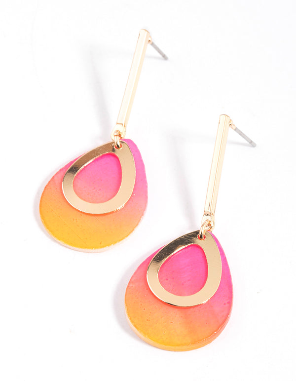 Ombre Pear Stack Drop Earrings