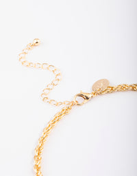 Gold Medium Twist Chain Necklace & Earrings Set - link has visual effect only