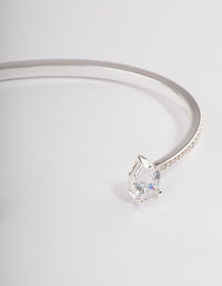 Silver Cubic Zirconia Pearl Diamante Bangle - link has visual effect only